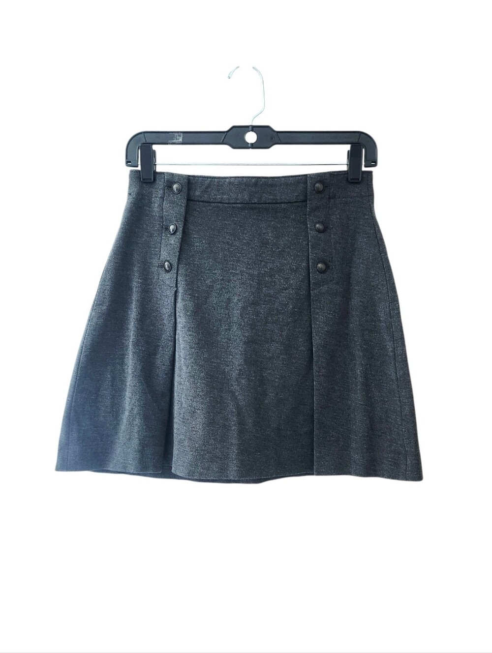 Banana Republic Dark Gray A-Line Skirt with Front Button Panels
